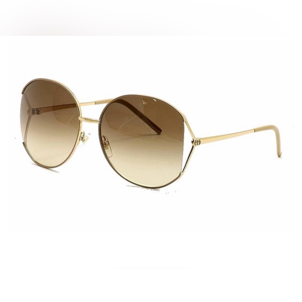 Gucci Women's Brown Gradient Round Sunglasses - Style: GG4208/s Color: 4ZGCC - Picture 11 of 13